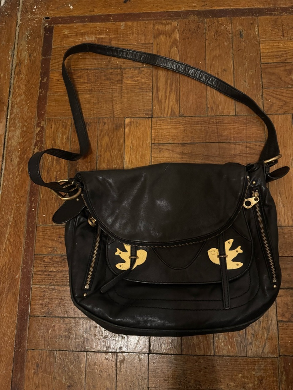 Marc by Marc Jacobs Black Crossbody Bag with Gold Accents
